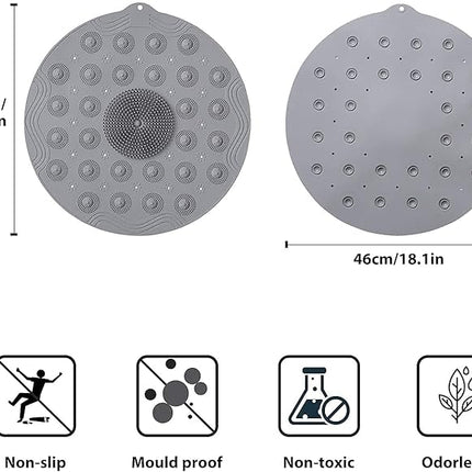 Shower Bath Mat Round Bathroom Floor Mats Anti Slip Mat For Silicone Mat Bathroom Shower Foot Massager Silicone Bathroom Mat (Multicolor)