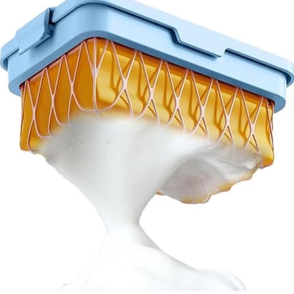 Elastic Mesh Soap Bubble Box, Multifunctional Laundry Soap Saver, Hands-Free Foam Soap Dispenser, Portable