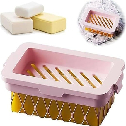 Elastic Mesh Soap Bubble Box, Multifunctional Laundry Soap Saver, Hands-Free Foam Soap Dispenser, Portable