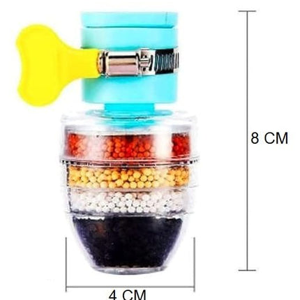 Carbon Activated Water Faucet 6 Layer Purifier Filtration Mini Water Filter Faucet Tap Faucet Nozzle Water Filter Splash-Proof Clean Filter Cartridge For Home & Kitchen,Bathroom(Pack Of 02)