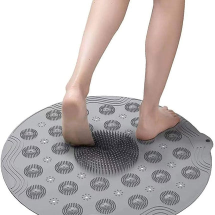 Shower Bath Mat Round Bathroom Floor Mats Anti Slip Mat For Silicone Mat Bathroom Shower Foot Massager Silicone Bathroom Mat (Multicolor)