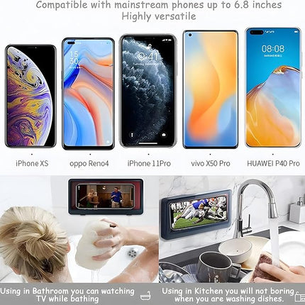 Shower Phone Holder | Waterproof Bathroom Mobile Phone Holder | Anti-Fog Case for Shower | Wall Mountable | 6.8 Inch Support Touch Screen Parent (Multicolor)